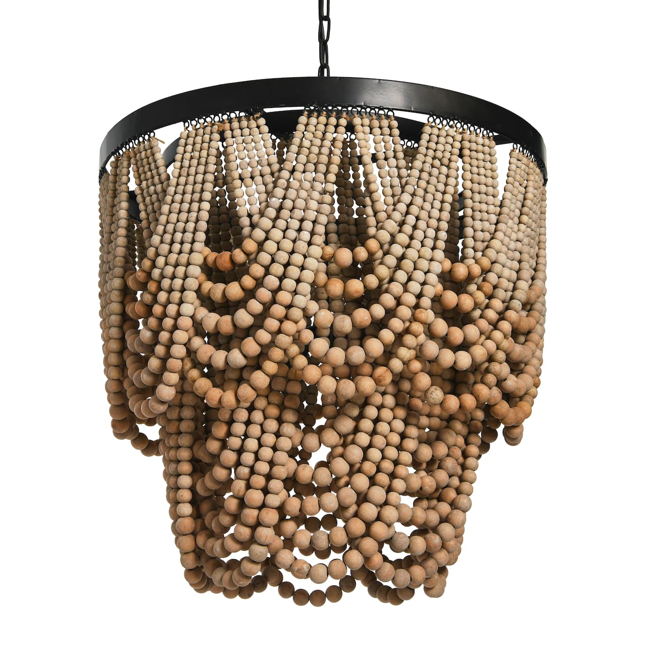 Hello Honey® 27.5" 2-Tier Draped Wood Bead Chandelier